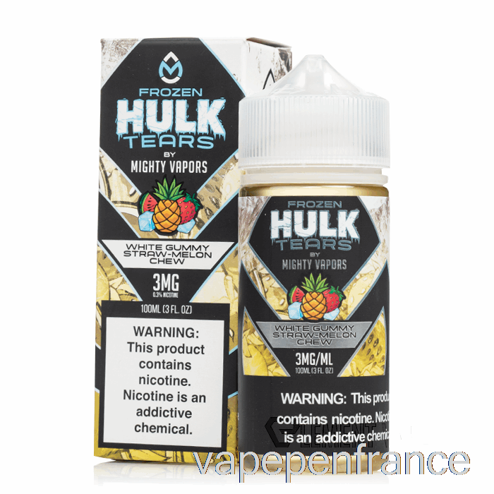 Mâcher De Melon De Paille Gommeuse Blanche Congelée - Larmes De Hulk - Stylo Vape 100 Ml 3 Mg